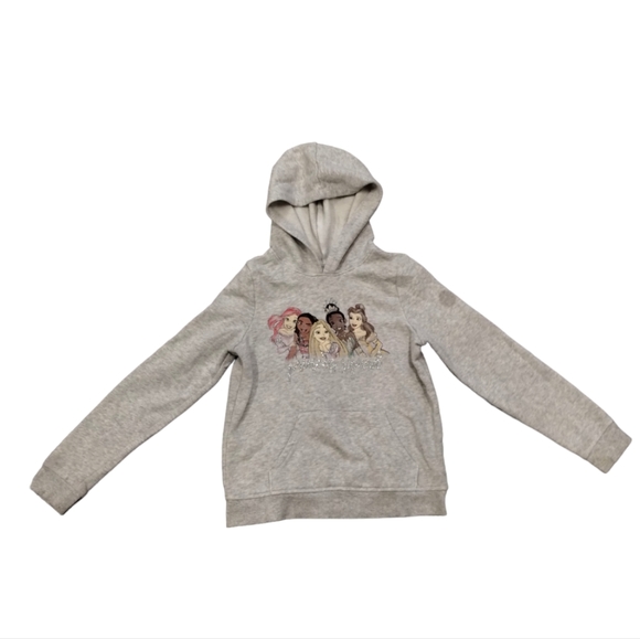 •Disney Jumping Beans Gray Princess Squad Pullover Hoodie Softest Fleece size 8 - Picture 1 of 11